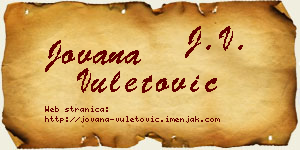 Jovana Vuletović vizit kartica